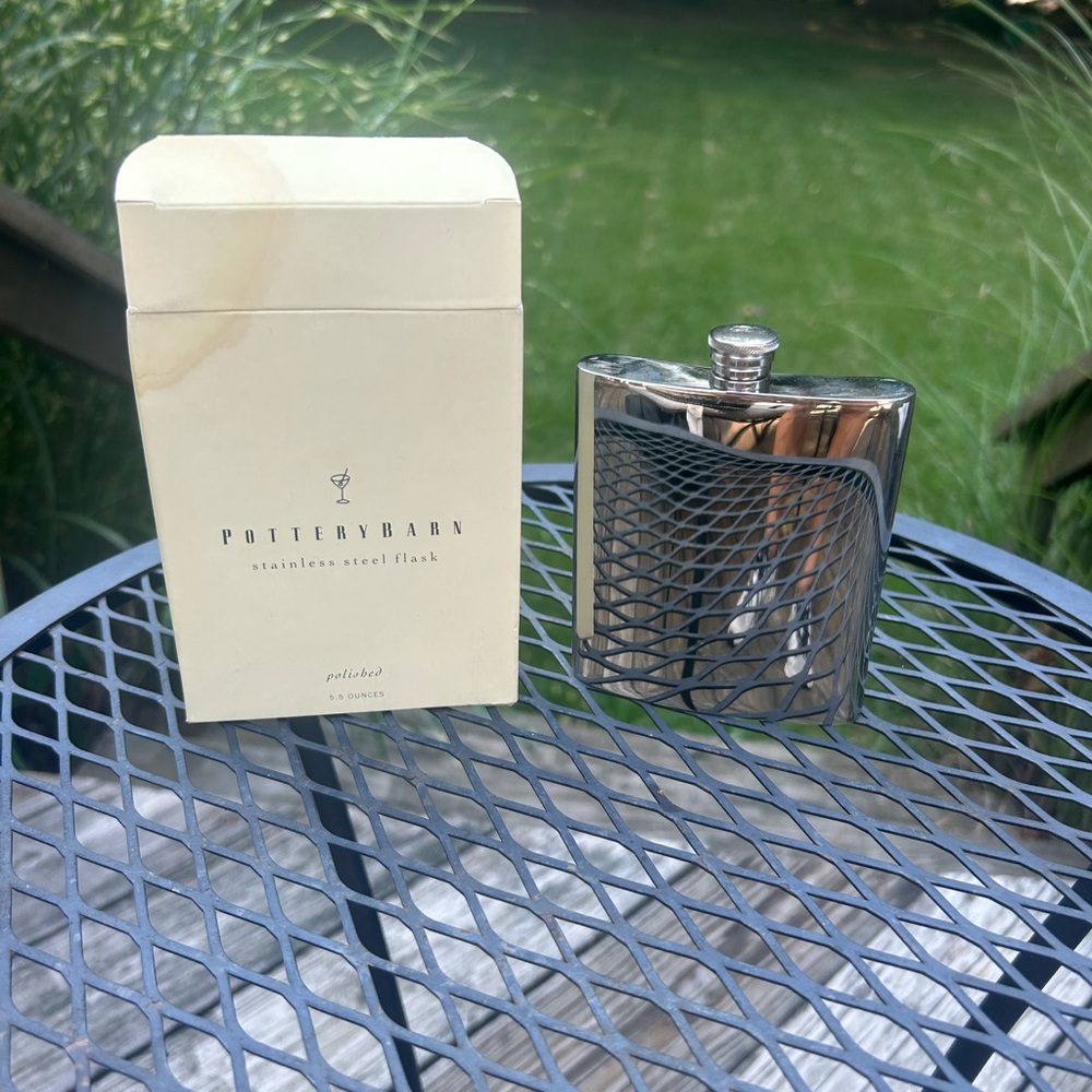 Pottery Barn Stainless Flask - New in the Box